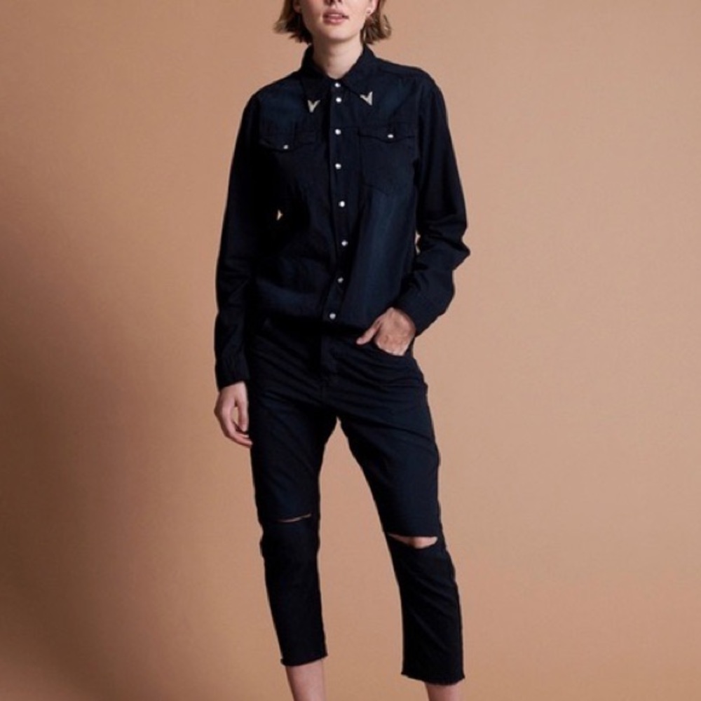 One Teaspoon Fox Black Bluebird Utility Jumpsuit